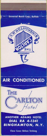 Matchbook Cover - Carlton Hotel Binghamton NY