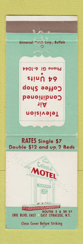 Matchbook Cover - Colonial Motel East Syracuse NY