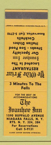 Matchbook Cover - Ivanhoe Inn Niagara Falls NY