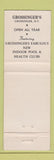 Matchbook Cover - Grossinger's Grossinger NY WEAR