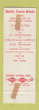 Matchbook Cover - Quality Motels Memphis TN
