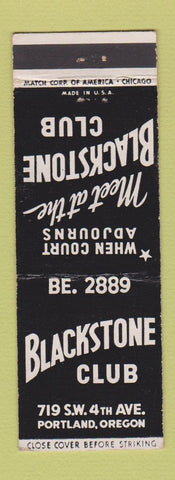 Matchbook Cover - Blackstone Club Portland OR