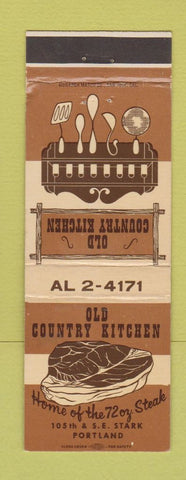 Matchbook Cover - Old Country Kitchen Portland OR 72oz Steak WEAR