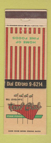 Matchbook Cover - Bill Leveloff's Turf Club Riviera CA