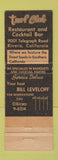 Matchbook Cover - Bill Leveloff's Turf Club Riviera CA