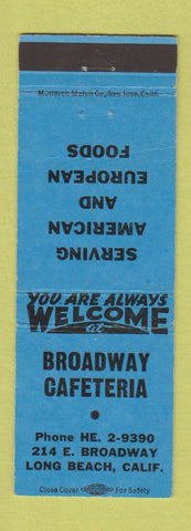 Matchbook Cover - Broadway Cafeteria Long Beach CA