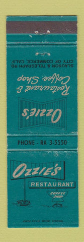 Matchbook Cover - Ozzie's Restaurant City of Commerce CA WEAR