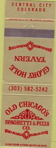 Matchbook Cover - Old Chicago's Spaghetti Pizza Co Central City CO