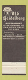 Matchbook Cover - Old Heidelberg Restaurant Van Nuys CA