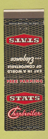 Matchbook Cover - Stats Charbroiler Beverly Hills Los Angeles El Monte CA