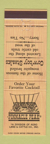Matchbook Cover - Pinnacle Peak Steaks San Dimas Colton Garden Grove CA
