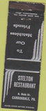 Matchbook Cover - Shelton Restaurant Carbondale PA WEAR
