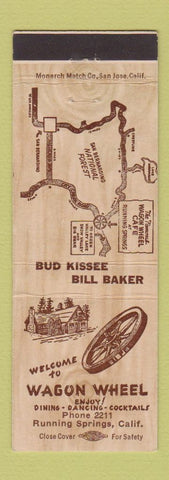 Matchbook Cover - Wagon Wheel Running Springs CA