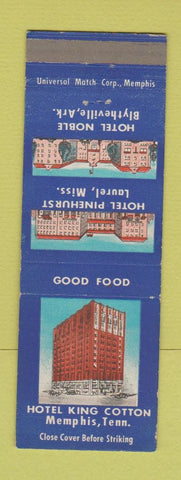 Matchbook Cover - Hotels Memphis TN Blytheville AR Laurel MS