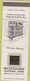 Matchbook Cover - Wisconsin National Bank Watertown WI