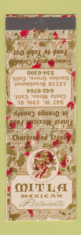 Matchbook Cover - Mitla Mexican Restaurant Garden Grove Costa Mesa CA