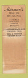 Matchbook Cover - Marmac's Prime Rib Restaurants Downey Lynwood CA WEAR