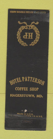 Matchbook Cover - Hotel Patterson Coffee Shop Hagerstown MD WORN
