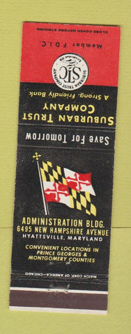 Matchbook Cover - Suburban Trust Company Hyattsville MD