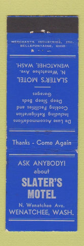 Matchbook Cover - Slater's Motel Wenatchee WA MERCHANTS