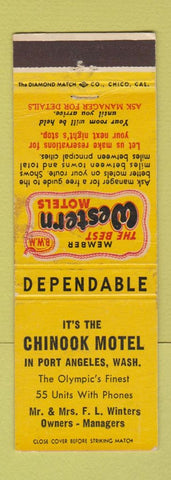 Matchbook Cover - Best Western Chinook Motel Port Angeles WA WEAR