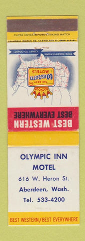 Matchbook Cover - Best Western Olympic Inn Motel Aberdeen WA