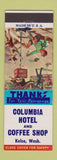 Matchbook Cover - Columbia Hotel Coffee Shop Kelso WA