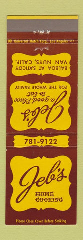 Matchbook Cover - Jeb's Restaurant Van Nuys CA
