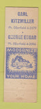 Matchbook Cover - Kitzmiller & Edgar Contracting Oakland MD WORN
