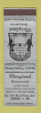Matchbook Cover - Maryland Restaurnt Towson MD WEAR