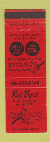 Matchbook Cover - Red Byrd Restaurant Motel Keedysville by Pass MD