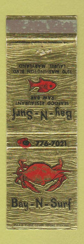 Matchbook Cover - Bay n Surf Seafood Restaurant Laurel MD WEAR