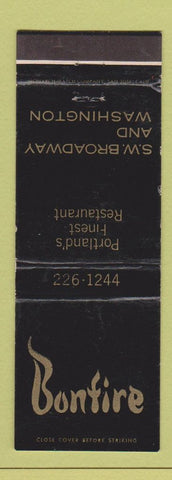 Matchbook Cover - Bonfire Restaurant Portland OR WEAR