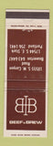 Matchbook Cover - Beef & Brew Restaurant Beaverton Portland OR