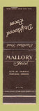 Matchbook Cover - Mallory Hotel Portland OR Driftwood Room