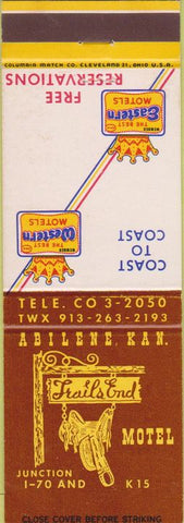 Matchbook Cover - Trail's End Motel Abilene KS