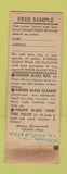 Matchbook Cover - Rubber Gloss Wax JA Heller Hancock MD WORN