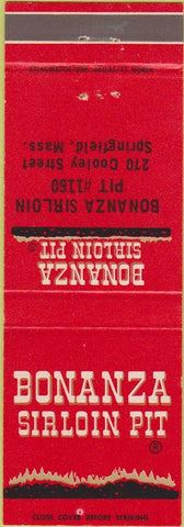 Matchbook Cover - Bonanza Sirloin Pit Springfield MA