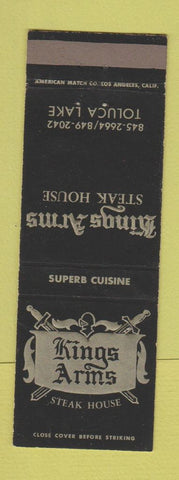 Matchbook Cover - Kings Arms Steak House Toluca Lake CA