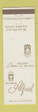 Matchbook Cover - Restaurant Alfred Long Beach CA
