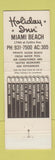 Matchbook Cover - Holiday Inn Miami Beach FL