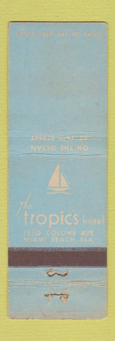 Matchbook Cover - Tropics Hotel Miami Beach FL WORN