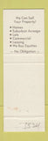 Matchbook Cover - John Guthrie Real Estate Danna Barnett Memphis TN