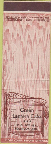 Matchbook Cover - Green Lantern Cafe Holbrook AZ odd manumark
