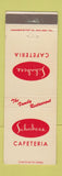 Matchbook Cover - Schabers Cafeteria Los Angeles North Hollywood CA