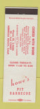 Matchbook Cover - Howe's Pit BBQ Hermosa Beach CA