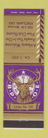 Matchbook Cover - Elks Lodge Portland OR