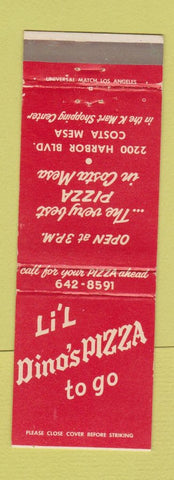Matchbook Cover - Lil Dino's Pizza Costa Mesa CA