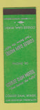 Matchbook Cover - Coulee Dam Motel WA low phone # GREEN