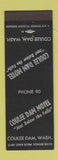 Matchbook Cover - Coulee Dam Motel WA low phone # BLACK